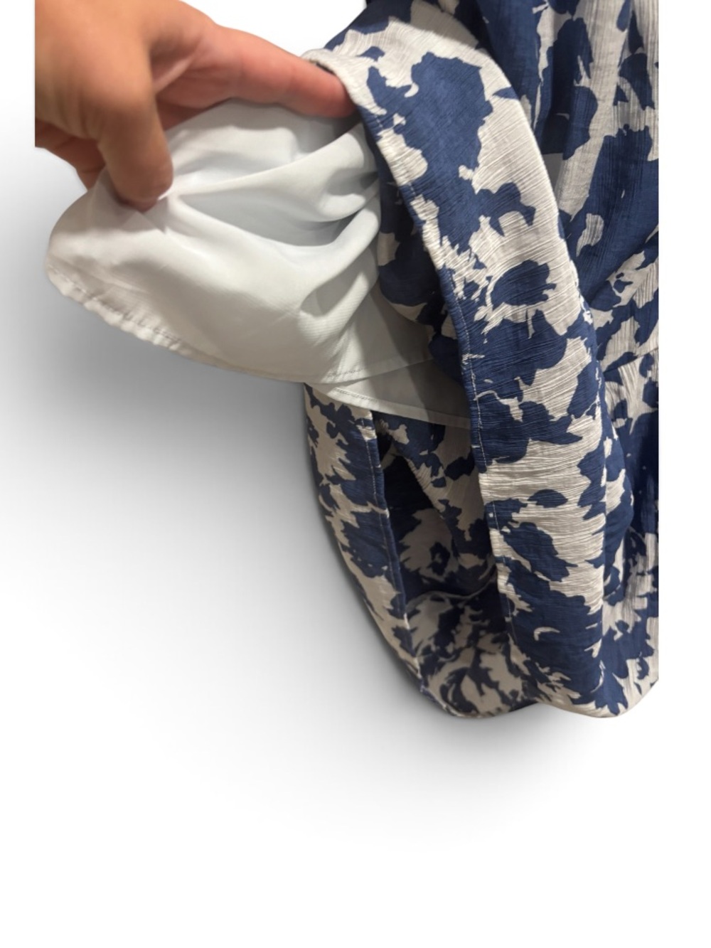 Abercrombie & Fitch Blue & White Cutout Maxi Dress Medium Lined Pockets - Picture 6 of 10